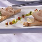 Carpaccio de pez mantequilla