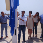 izado bandera azul en campoamor